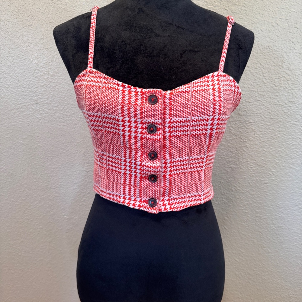 Forever 21 Pink Black Sleeveless Bustier Camisole